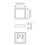 LED Autolamps 100BSTIM Square STOP/TAIL INDICATOR LAMP WITH Clip in BRACKET