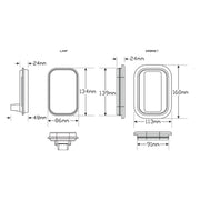 LED Autolamps 130RMG Rectangle Stop/Tail/Reflector Lamp with Grommet & 3 Pin Plug