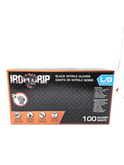 IRON GRIP Black Nitrile Gloves (L) 100 piece Disposable Gloves Large - C3350L