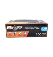 IRON GRIP Black Nitrile Gloves (L) 100 piece Disposable Gloves Large - C3350L