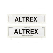 Altrex NSW & SA Premium / Slimline White Number Plate Protectors - with Lines - 6LPW