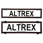 Altrex NSW & SA Premium Combination Black Border with Red Insert Number Plate Protectors - without Lines - 6NLPR