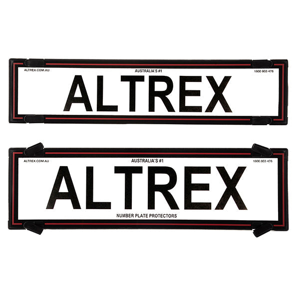 Altrex All States 6 Figure Black Border with Red Insert Number Plate Protectors - with Lines - 6NLR