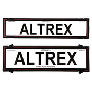 Altrex All States 6 Figure Black Border with Red Insert Number Plate Protectors - with Lines - 6NLR