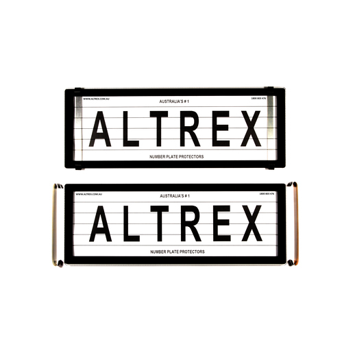 Altrex Advanced 6 Figure Black Lined Number Plate Protectors - with Metal Clips - 6OLC