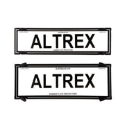 Altrex QLD, ACT, VIC, TAS, SA, WA & NT Slimline Combination Black Border with Silver Insert Number Plate Protectors - without Lines - 6QSNLS