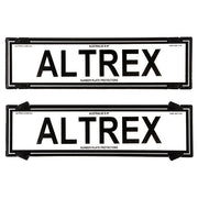 Altrex QLD, VIC, TAS, SA, WA & NT Black Border w Silver Insert Dual Slimline Number Plate Protectors - without Lines - 6VSNLS