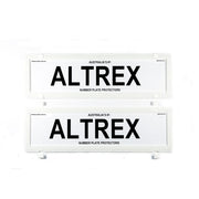 Altrex QLD, VIC, TAS, SA, WA & NT Dual Slimline White Number Plate Protectors - without Lines - 6VSNLW