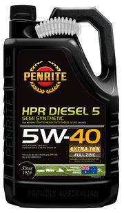 Penrite HPR Diesel 5 Semi-Synthetic 5W-40 Diesel Engine Oil - 5L - HPRD5005