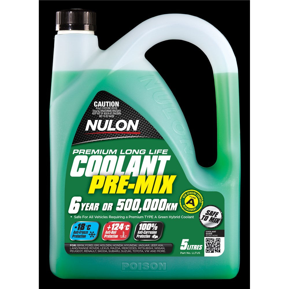 Nulon LLTU5 Green Premium Long Life Pre-Mix Coolant 5L (Pickup Only)