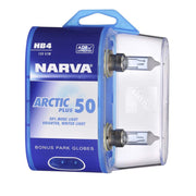 Narva 48613BL2 HB4 12V 51W Arctic Plus 50 Halogen Headlight Globes, Twin Pack