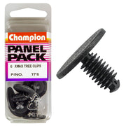 Champion Fasteners Christmas Tree Clips (20mm Head, 16.7mm Length, 7.3mm Stem) - Pack of 6 - TF6