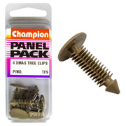 Champion Fasteners Christmas Tree Clips (16mm Head, 22mm Length, to Suit 6.6-8mm Hole) - Pack of 4 - TF9