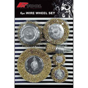 PKTool Flat & Cone Wire Wheel Brush Set 6 Piece - RG1302