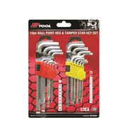 PKTool Metric Ball End Hex & Tamper Proof Star Key Set - 18 Piece  - RG7608