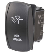 Narva 63232BL 12/24V Off/On LED Illuminated Sealed Rocker Switch With ‚ÄúAux Lights‚Äù Symbol (Blue)