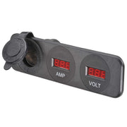 Narva 81185BL Heavy-Duty Accessory / Dual USB Sockets And 12/24V Dc LED Amp/Volt Meters