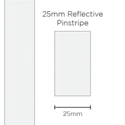 SAAS 11696 Pinstripe 25mm Solid Reflective - White