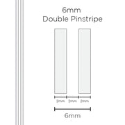 SAAS 1302 Pinstripe 6mm Double Stripe - White