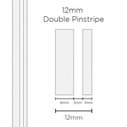 SAAS 1602 Pinstripe 12mm Double Stripe - White