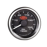 SAAS 52mm Black Muscle Series Oil Temperature Gauge (50-150C) - SG-OT52B