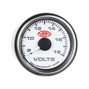 SAAS Muscle Series Volt Gauge (8-18V), 52mm Diameter - White - SG-VLT52W