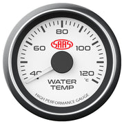 SAAS 52mm White Muscle Series Water Temperature Gauge (40-120C) - SG-WT52W