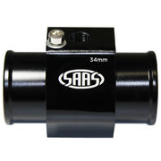 SAAS Black Aluminium Water Temperature Adapter for Radiator Hose - 34mm - SWTA34B