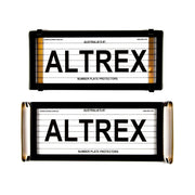 Altrex Slimline VIC, QLD 4 Figure Black Number Plate Protectors - with Lines - 4VSL