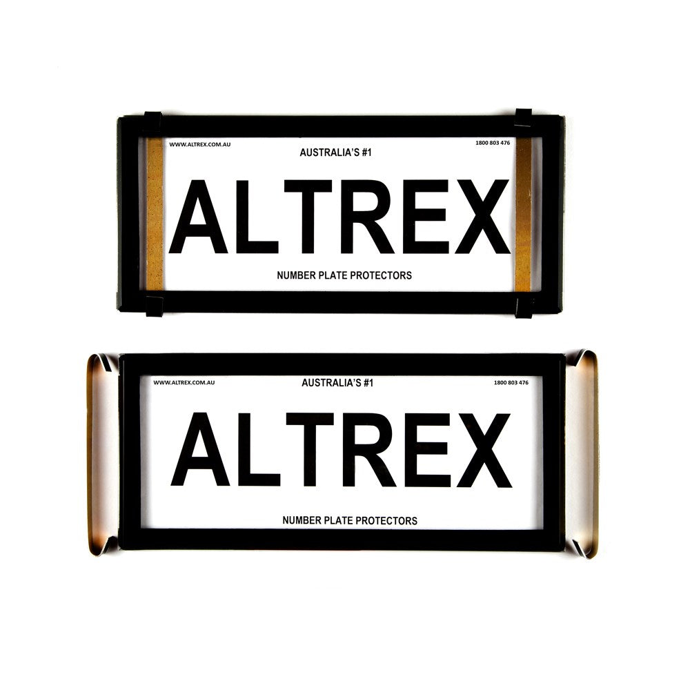 Altrex Slimline VIC, QLD 4 Figure Black Number Plate Protectors - without Lines - 4VSNL