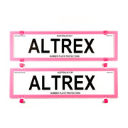 Altrex QLD, VIC, TAS, SA, WA & NT Dual Slimline Pink Number Plate Protectors - without Lines - 6BCVSNL