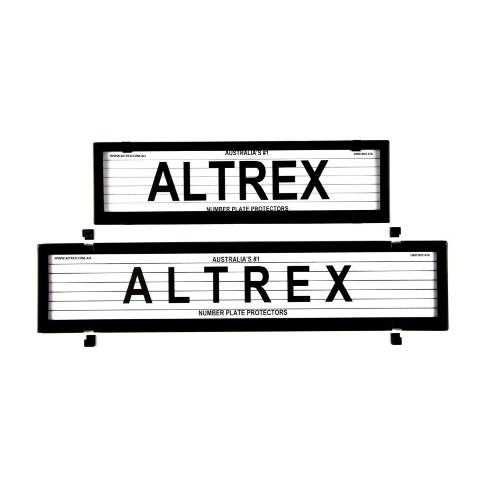 Altrex QLD, VIC & WA European Slimline / Full Size Combination Number Plate Protectors - with Lines - 6LEV