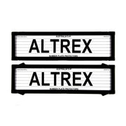 Altrex NSW Premium Dual Back Black Number Plate Protectors - with Lines - 6LPDB