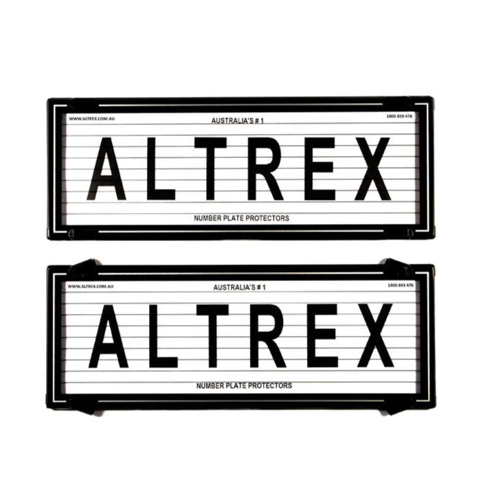 Altrex Standard Size Black Border & Silver Insert Number Plate Protectors -  with Lines - 6LS