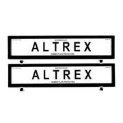 Altrex European Classic Full Size Front & Rear Black Number Plate Protectors - without Lines - 6NLE