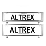 Altrex NSW & SA Premium Combination Chrome Style Number Plate Protectors - without Lines - 6PCC