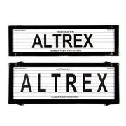 Altrex QLD, ACT, VIC, TAS, SA, WA & NT Slimline Combination Black Number Plate Protectors - with Lines - 6QSL