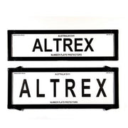 Altrex QLD, ACT, VIC, TAS, SA, WA & NT Slimline Combination Black Number Plate Protectors - without Lines (372x100mm & 372x134mm) - 6QSNL