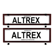 Altrex NSW & SA Premium/Slimline Red Carbon Fibre Number Plate Protectors - without Lines - 6SERP