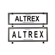 Altrex QLD, ACT, VIC, TAS, SA, WA & NT Slimline Combination Silver Carbon Fibre Number Plate Protectors - without Lines - 6SESQ