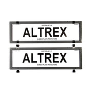 Altrex QLD, VIC, TAS, SA, WA & NT Dual Slimline Silver Carbon Fibre Number Plate Protectors - without Lines - 6SESV