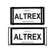 Altrex NSW, VIC, TAS, QLD, US / International Black Number Plate Protectors - with Lines - 9BL