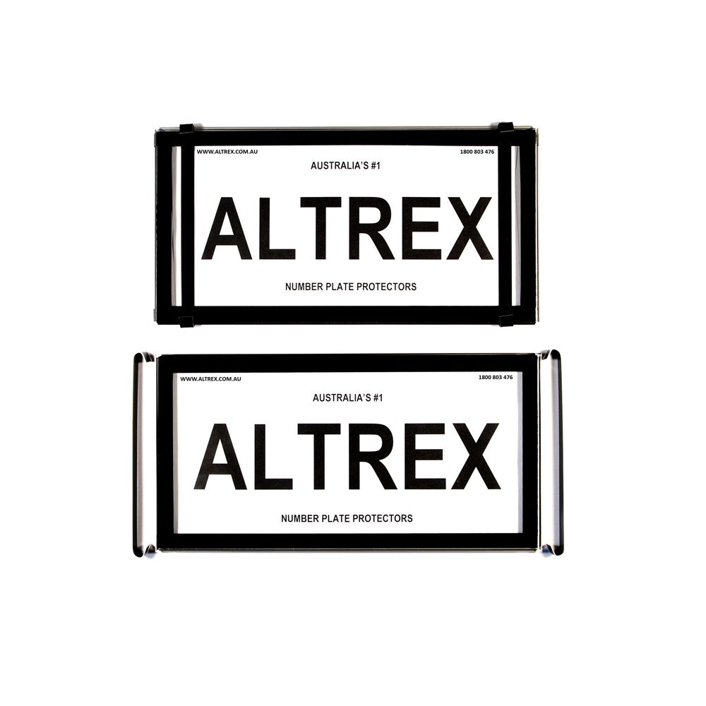 Altrex NSW, VIC, TAS, QLD, US / International Black Number Plate Protectors - without Lines - 9BNL