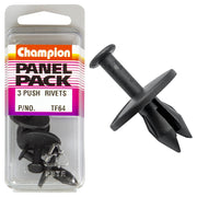 Champion Fasteners Push Rivets (25mm Head, 18mm Length, to Suit 10mm Hole) - Pack of 3 - TF64
