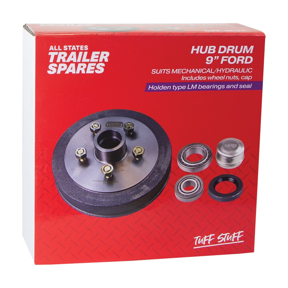 ASTSS 9" Ford Type 5x114.3mm Hub Drum to Suit Mechanical/Hydraulic Brake and LM Bearings - R1903 (Bulky Item - Freight Applies)