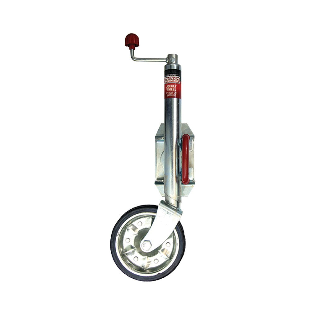 ASTSS 8" Solid Jockey Wheel with Swing Away U-Bolt 4-Hole Bolt On Clamp (350kg) - R2124A (Bulky Item - Freight Applies)