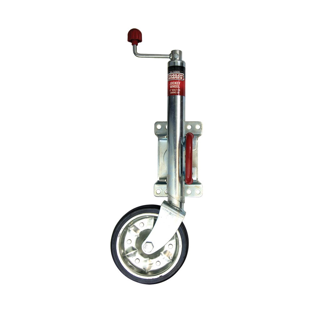 ASTSS 8" Solid Jockey Wheel with Swing Away U-Bolt 4-Hole Bolt On Clamp (350kg) - R2124A (Bulky Item - Freight Applies)
