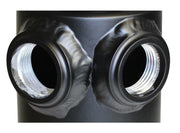 SAAS 500mL Capacity Baffled Oil Catch Can with Dual -12AN Ports - Black Aluminium Finish - ST2004
