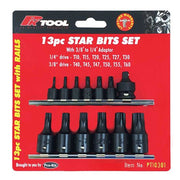 PKTool Star Bits Socket Set - 13 Piece 1/4‚Äù & 3/8‚Äù Drive - PT10301