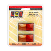 LED Autolamps 5025ARM2 Amber/Red Side Marker